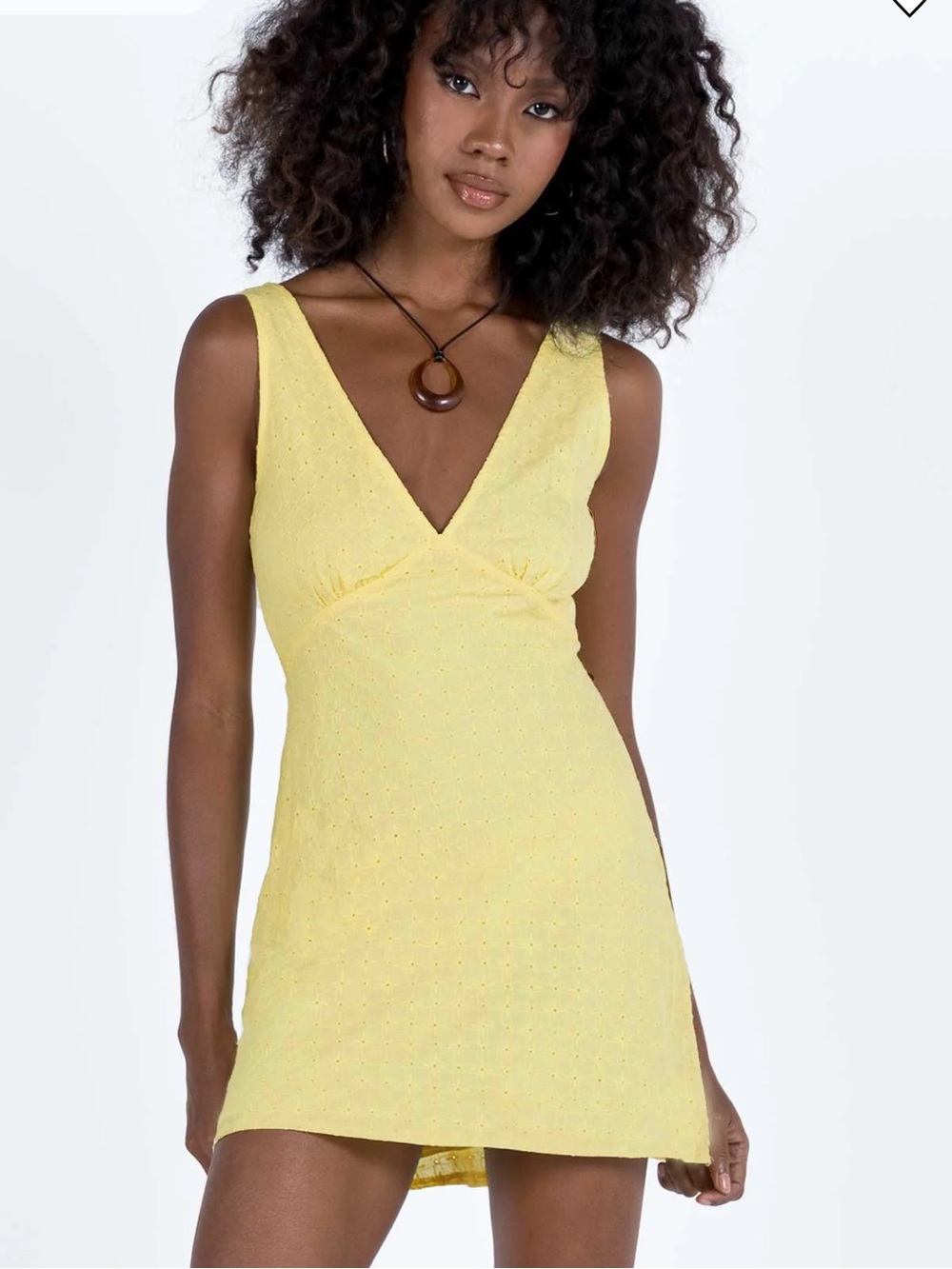 Princess Polly Light Yellow Textured Mini Dress